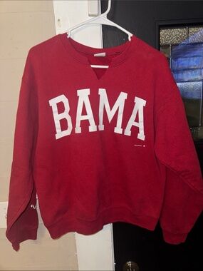 Jerzees VTG BAMA Red Crewneck Sweatshirt M Cut Vneck